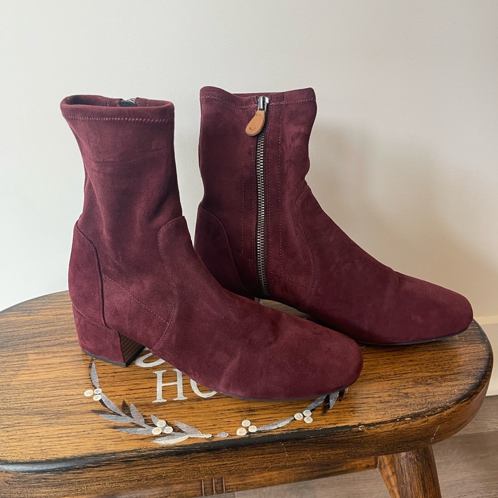 Gentle Souls Rich Burgundy Ankle Booties